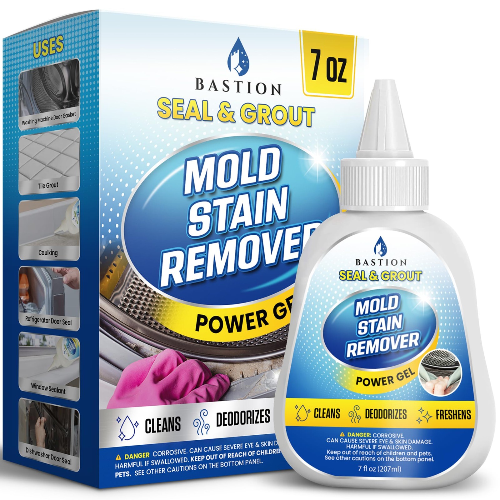 Bastion Mold Stain Remover Power Gel Cleaner Heavy Duty 7 Ounce (Pack of 1)