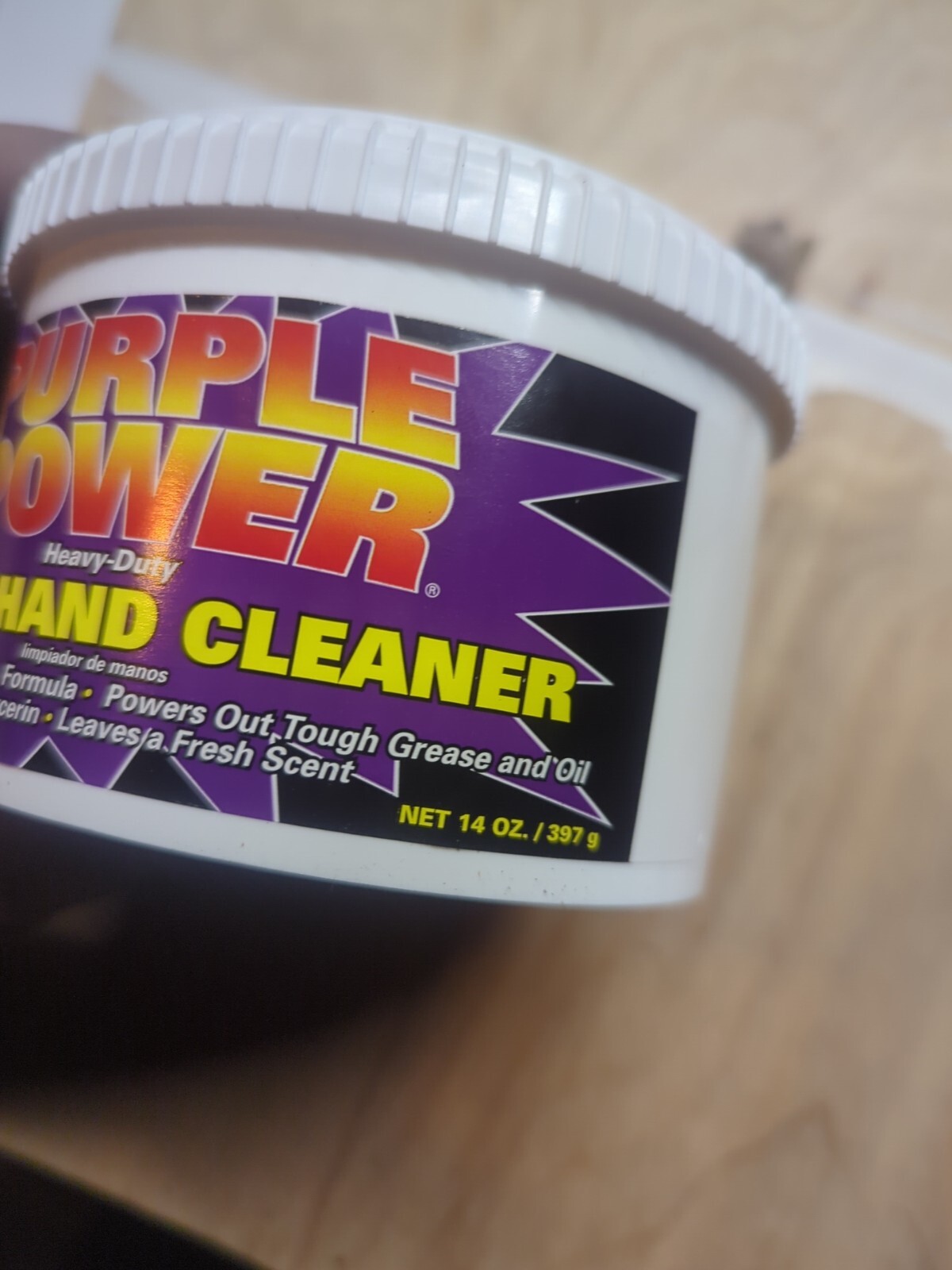8-PURPLE POWER Heavy Duty Creme Hand Cleaner 14 oz Tub Power OutGrease and Oil –