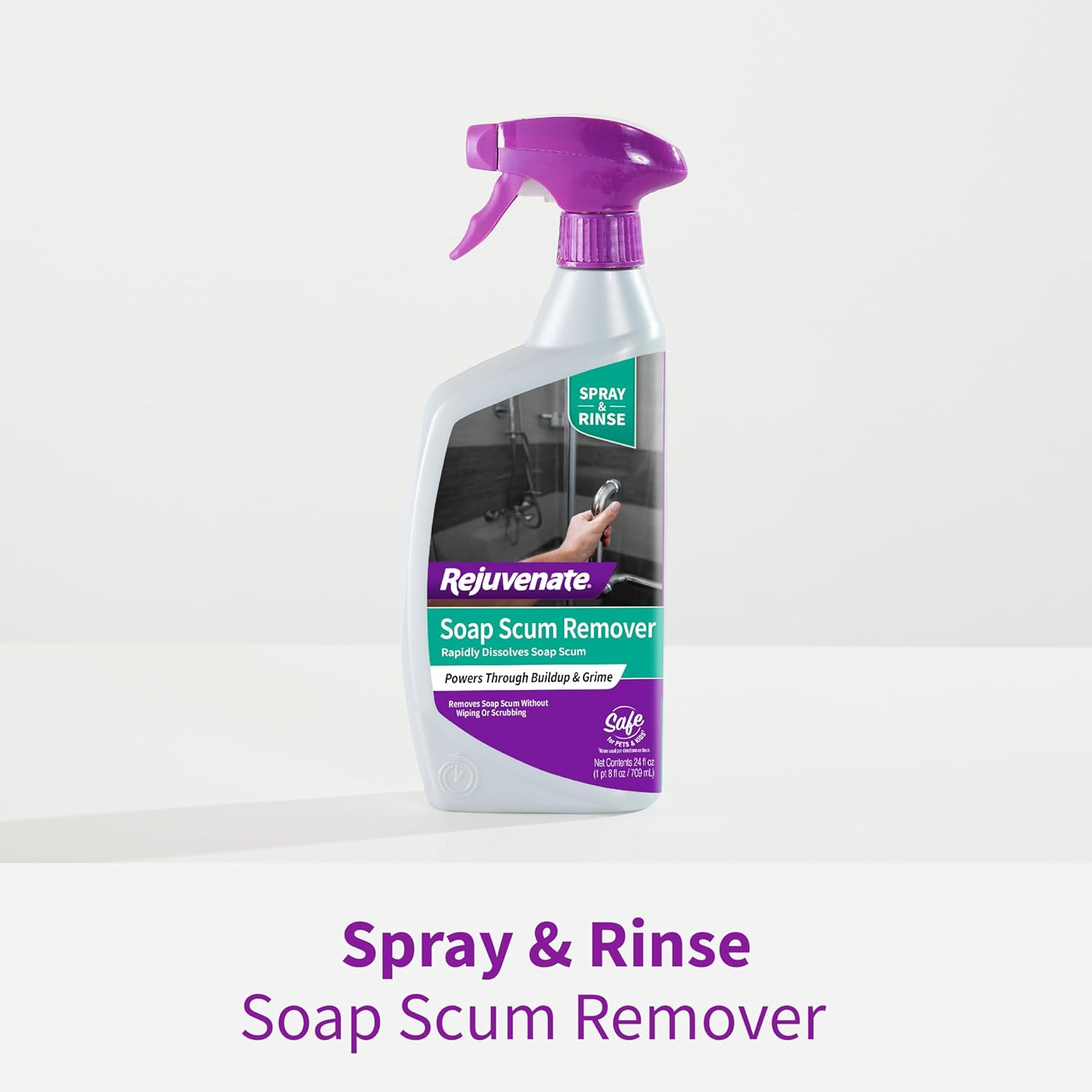 Rejuvenate Scrub Free Soap Scum Remover Shower Glass Door Cleaner Works on Ceram