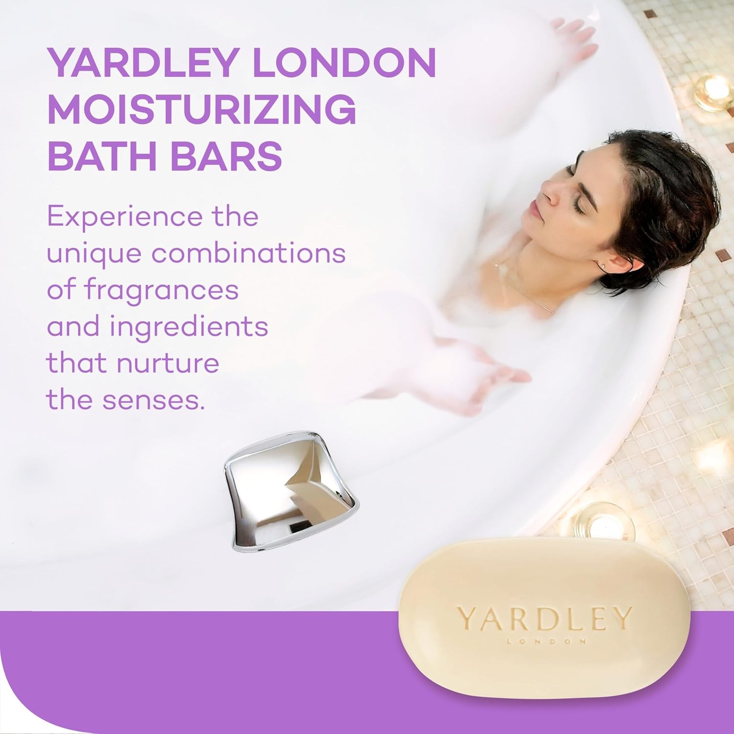 Yardley London English Lavender Naturally Bath Bar, 4 ounce