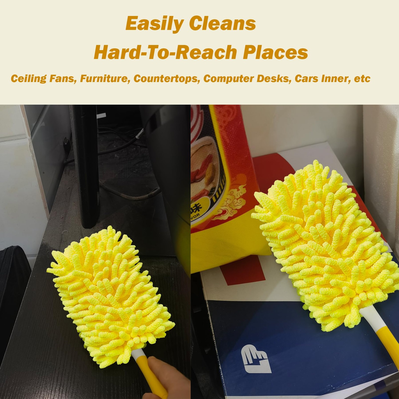 Reusable Duster for Swiffer, 2 Refills +1 Handle, 360 Heavy Duty Duster Refil…