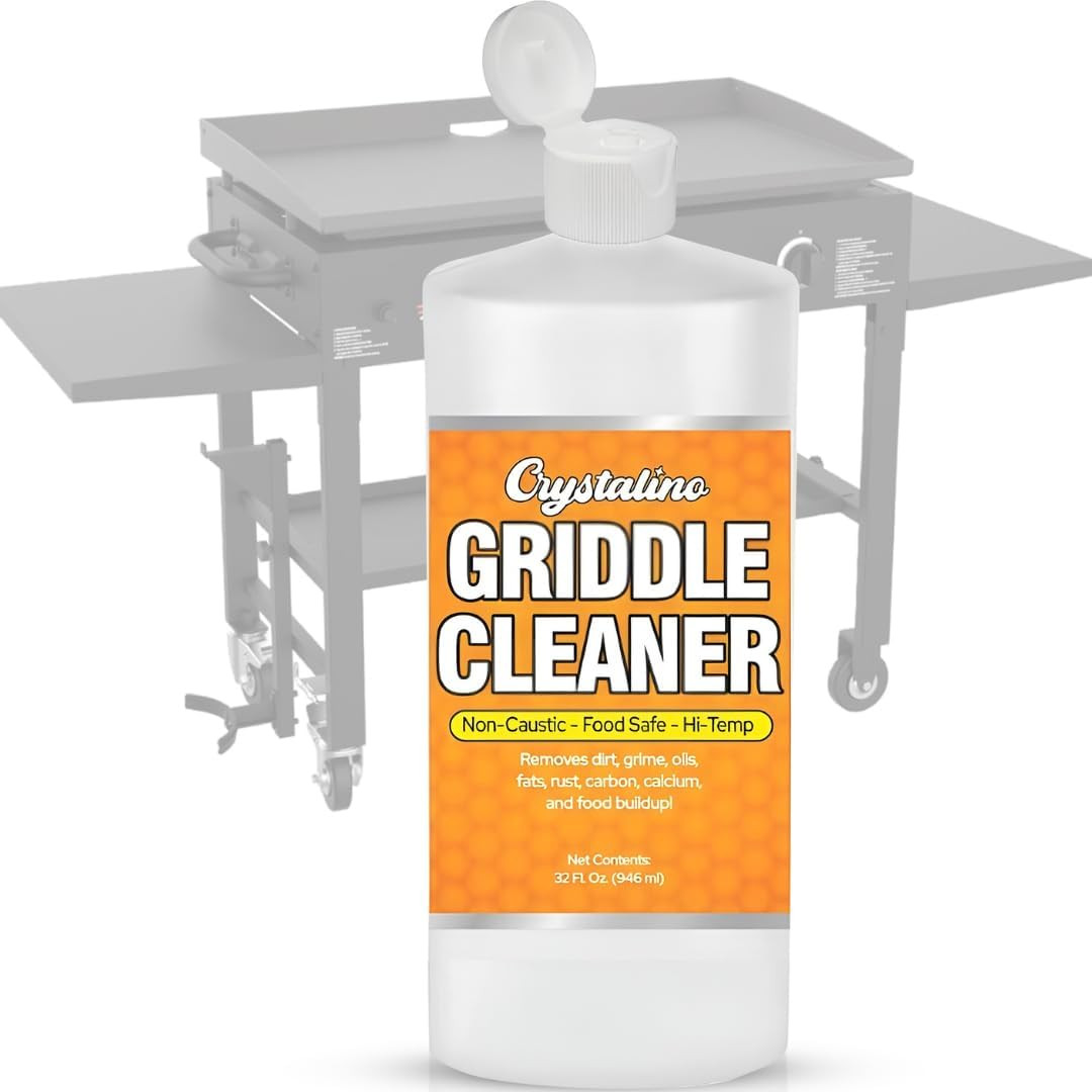 Flat Top Grill Cleaner (32 Fl Oz), Removes Grease, Rust, Fats, Carbon, and Calci