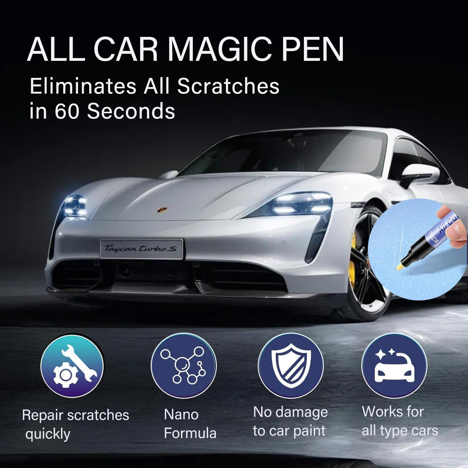 2PCS Car Scratch Remover, Magic Car Scratch Removal Pen, All Cars Magic Pen f…