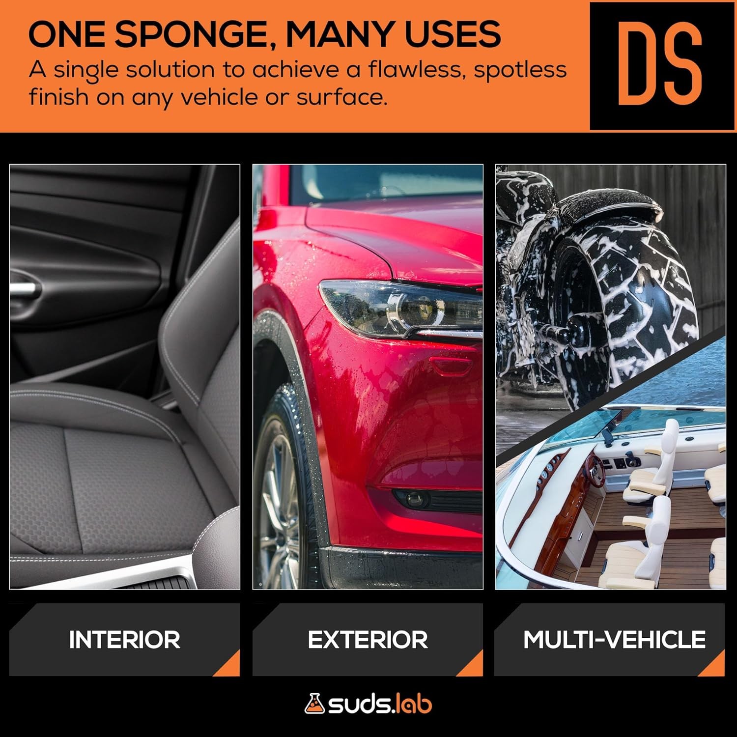 Suds Lab DS Microfiber Detailing Scrub Pad – Car Interior Cleaning &