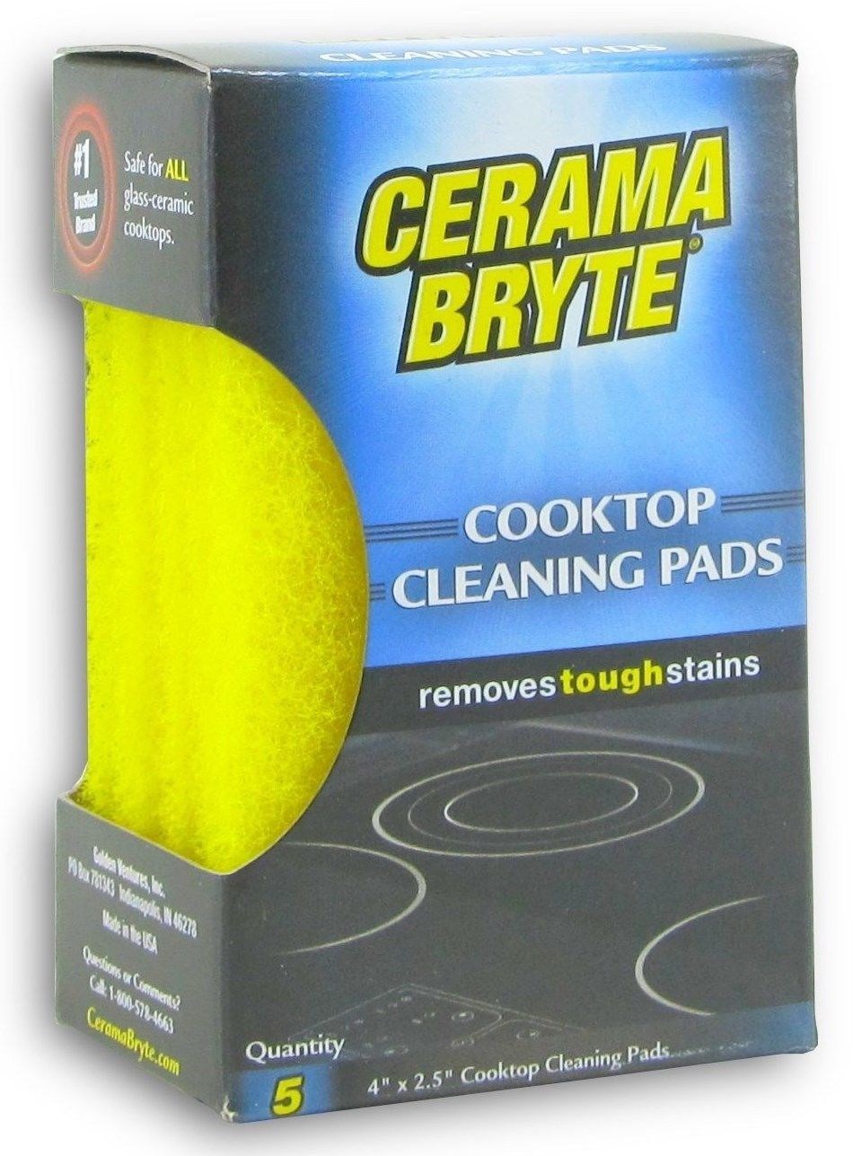 5 cooktop CLEANING PADS for Ceramic & Glass Cook Top cleaner CERAMA BRYTE 28512