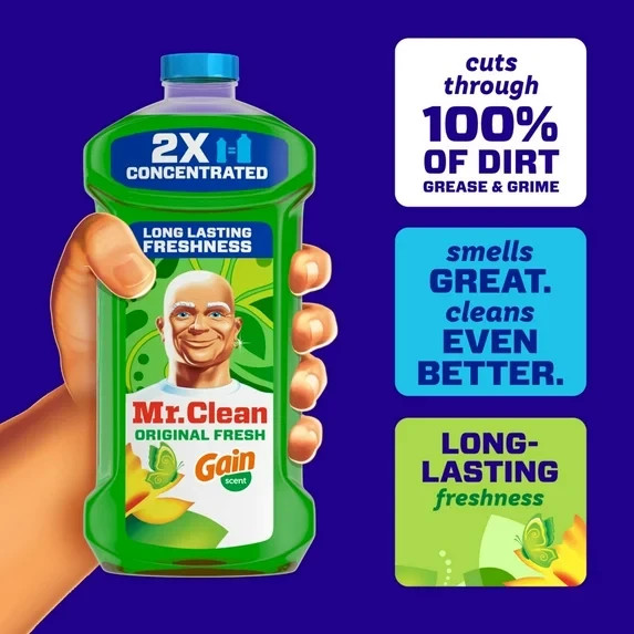 Mr. Clean 2X Concentrated All Purpose Floor Cleaner Gain Original 23 oz