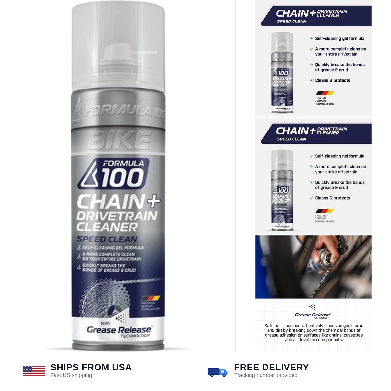 Speed Clean Bike Chain + Drivetrain Degreaser – Spray Cleaning for Bicycles &…