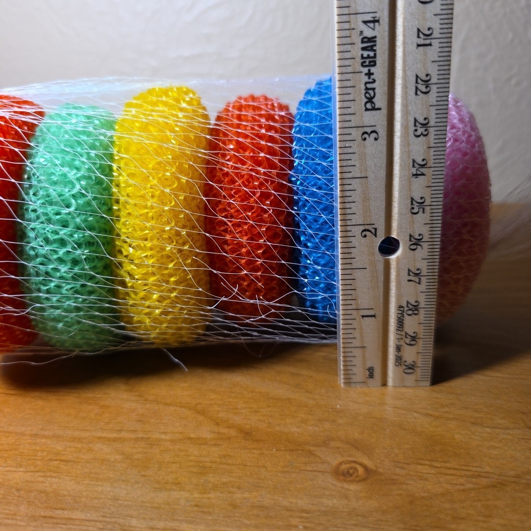 6pcs Nylon Plastic Round Scrubber Kitchen Cleaning Plastic Pot Pan Dish Washer