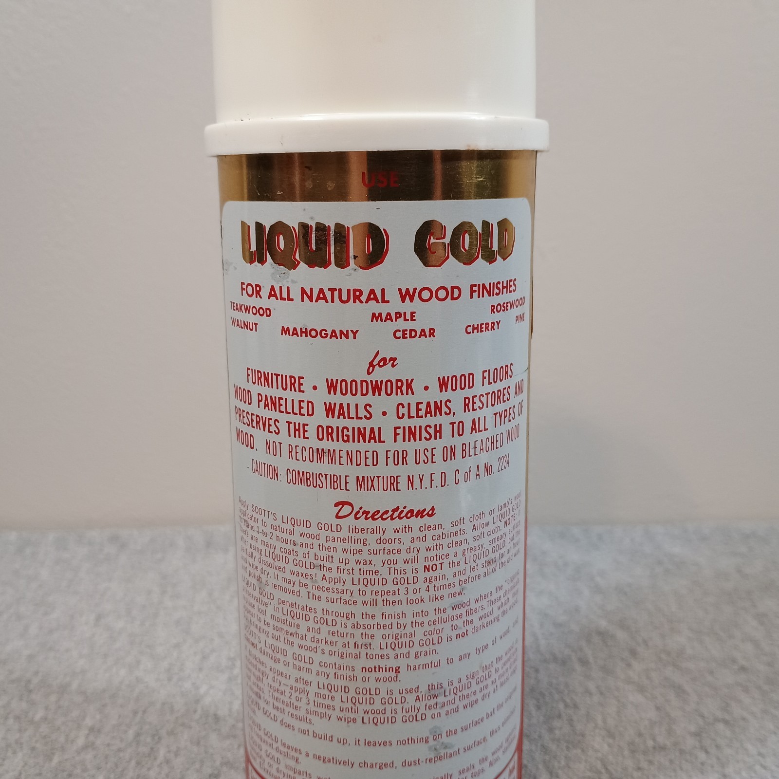 VTG Scott’s Liquid Gold Wood Cleaner 16 oz Metal Can Pourable