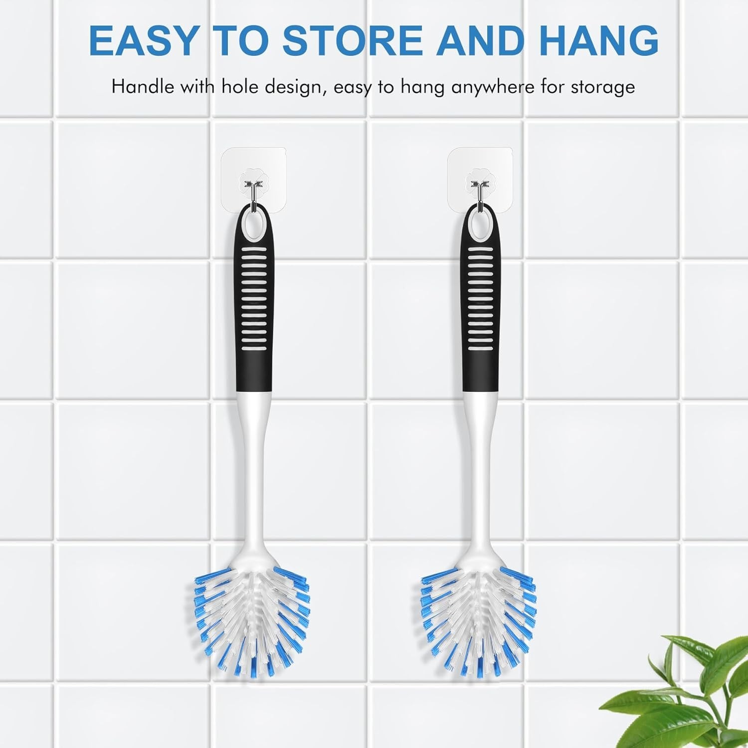 Durable 2 Pack Dish Scrubber with Non-Slip Handle – Perfect for Dishes & Pots