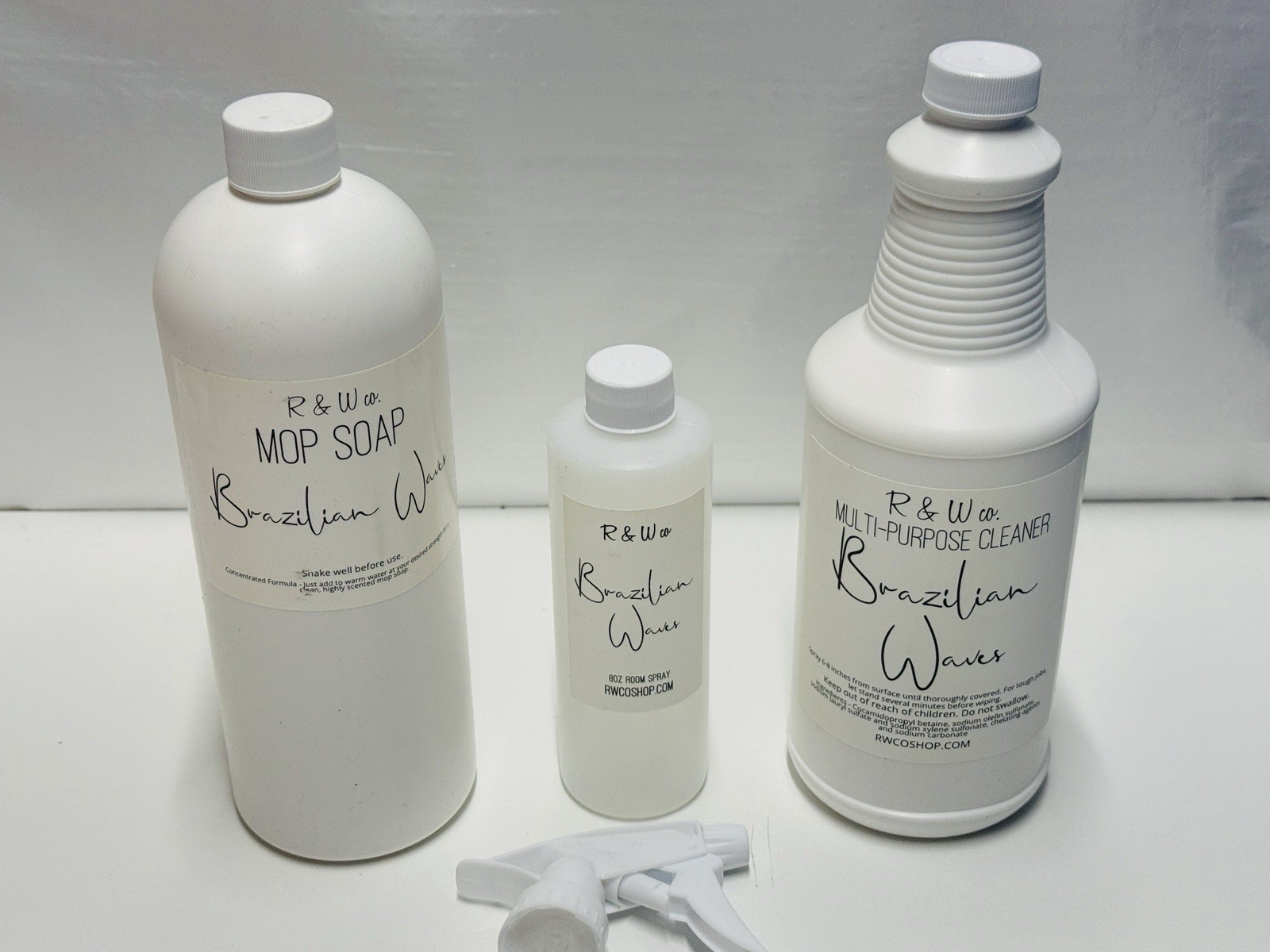 R & W Co Multi Purpose Cleaner Mop Soap & Room Spray Brazilian Waves Brand New