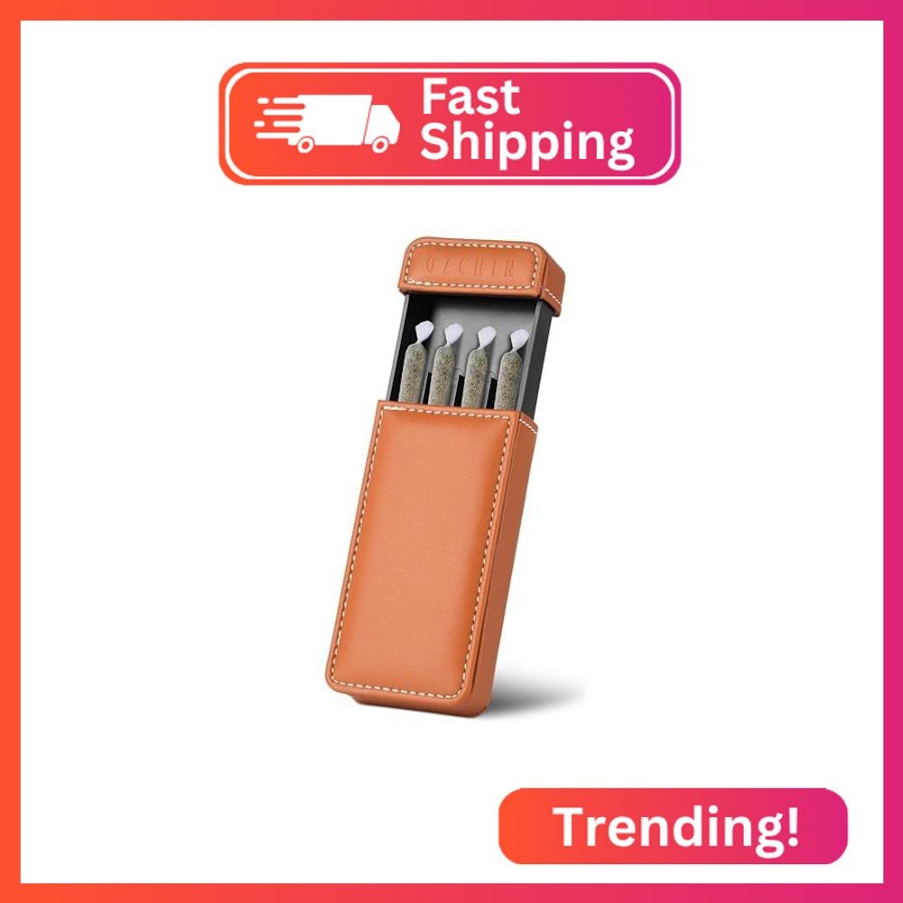 OZCHIN Pull-and-Push Cigarette Holder Christmas Day Gifts Cigarette Case Holds 4
