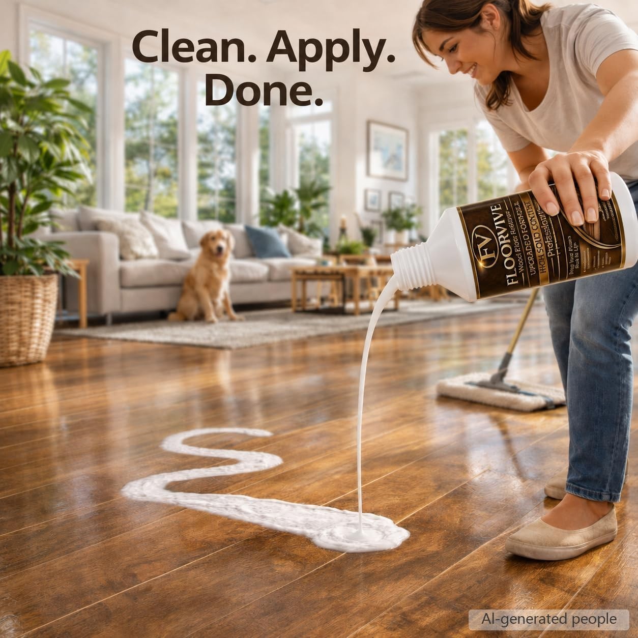 Wood Floor Restorer & Polish for Hardwood Floors, High Solid Floor Shine Rest…