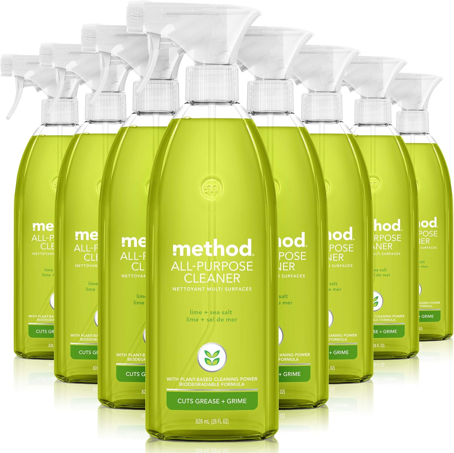 All Purpose Cleaner, Lime + Sea Salt, 28 Fl Oz (Pack of 8), Eco-Friendly Multi-S
