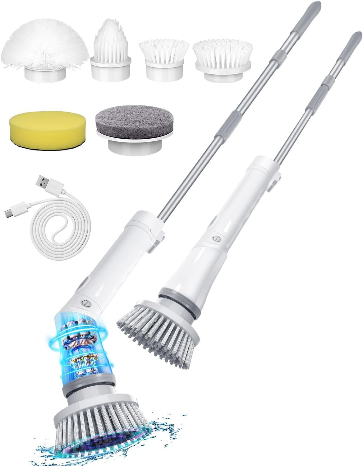 Electric Spin Scrubber Cordless,Power Scrubber Shower Cleaning Brush 400Rpm,Bath