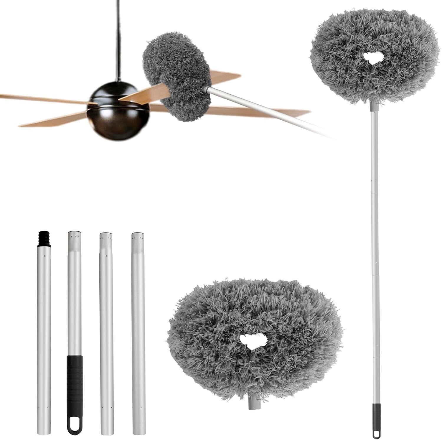 Ceiling Fan Cleaner Duster Reusable Microfiber Ceiling Fan Blade Cleaner Removab