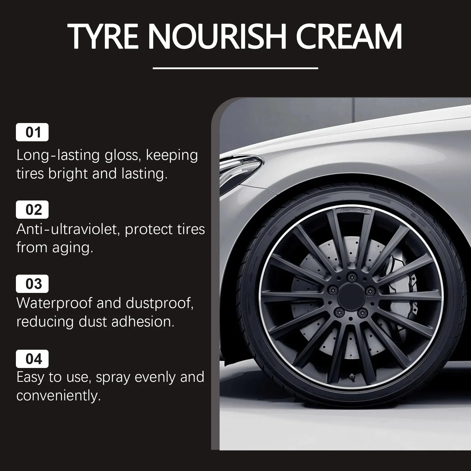 1~3x Tyre Nourish Cream, Tire Nourish Wax Cream, Maintain Luster for Cars 50g