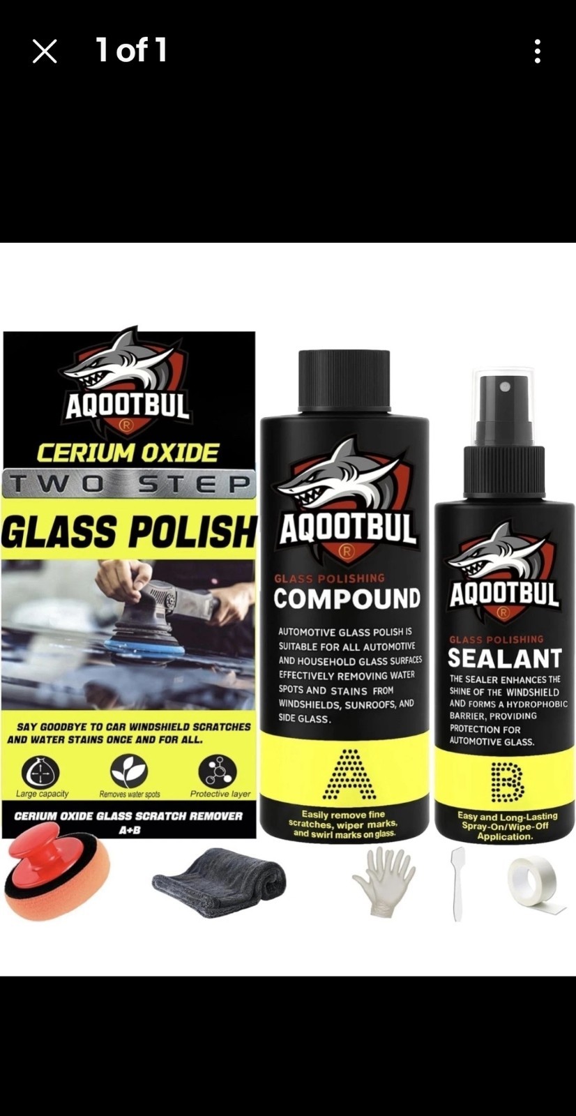 AQOOTBUL Cerium Oxide Glass Polish Kit Compound Sealant for Automotive