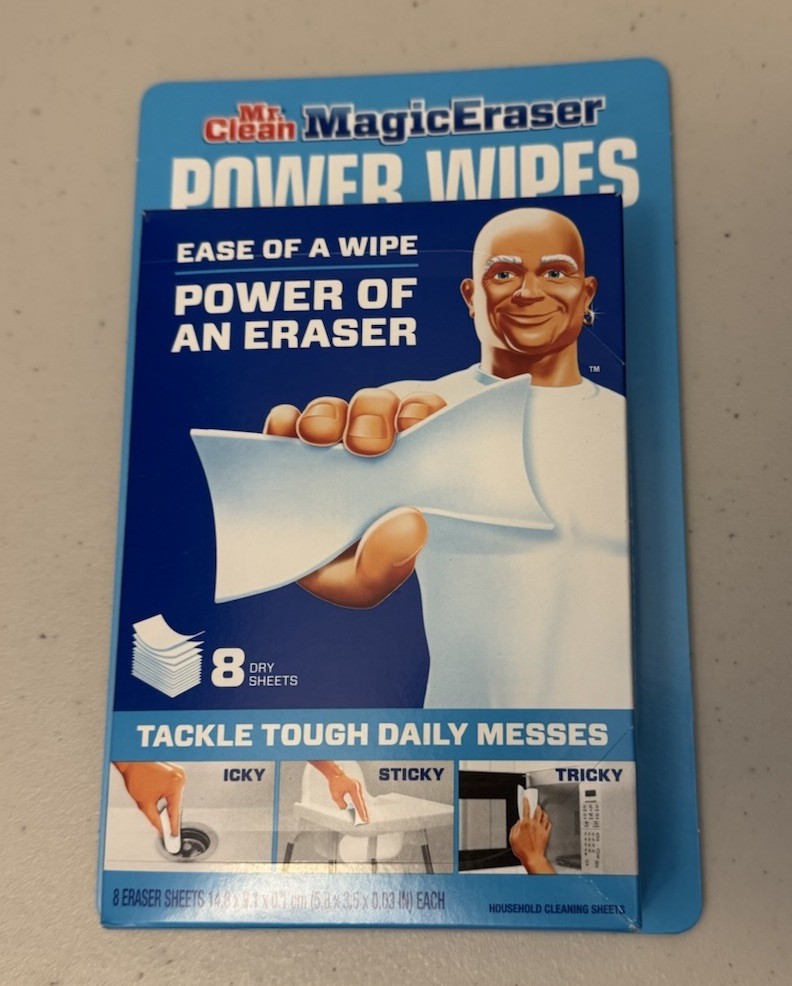 3-Mr. Clean Magic Eraser Power Wipes Thin Dry Sheets 8 Counts per pack NEW