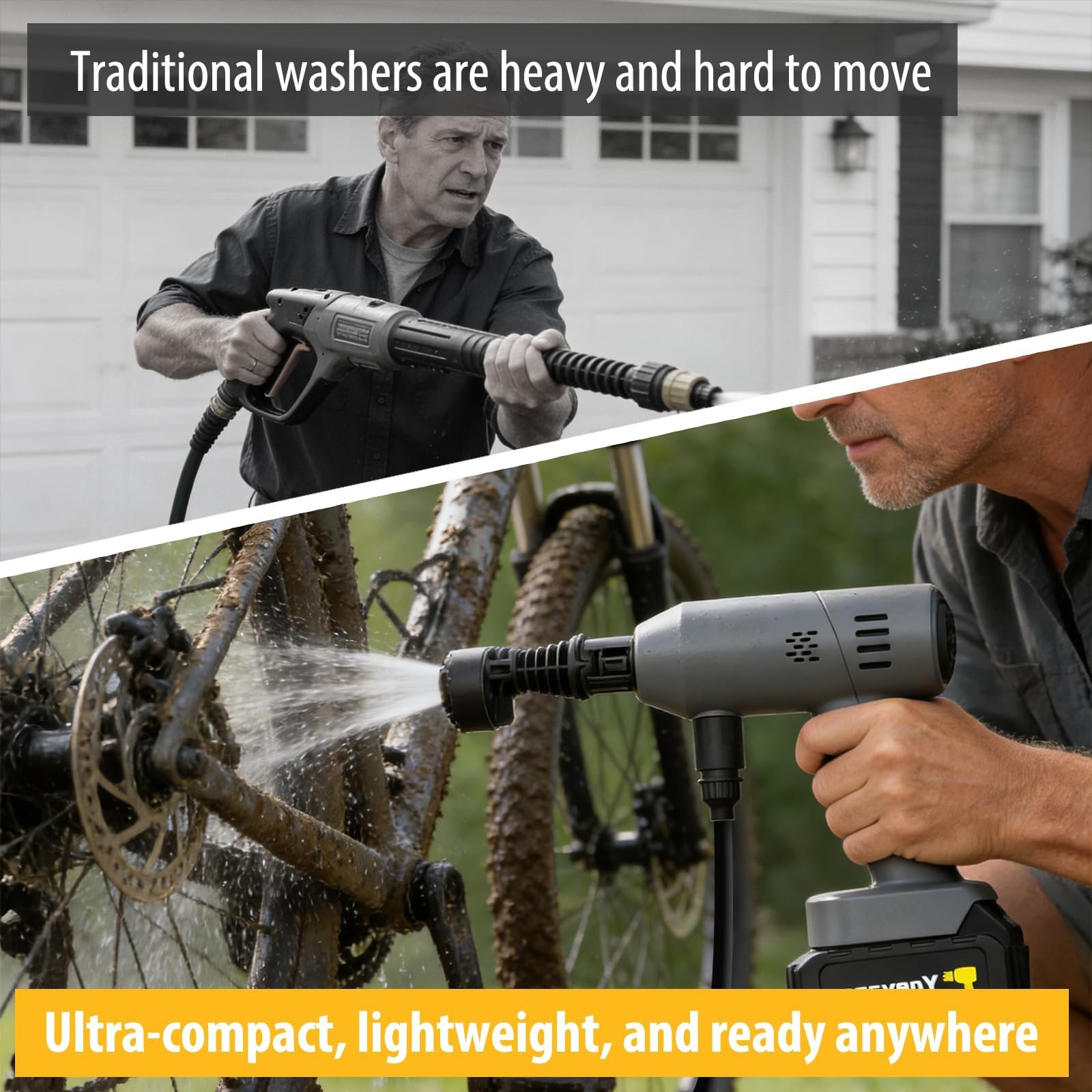 Portable Handheld Cleaning Tool – Lightweight Spray with 6-in-1 Nozzle for Car,
