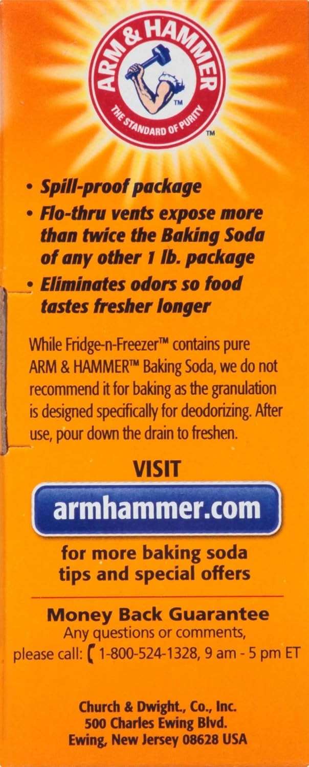 Arm & Hammer Baking Soda Fridge-n-Freezer Odor Absorber, Orange 14 oz, Pack of 1
