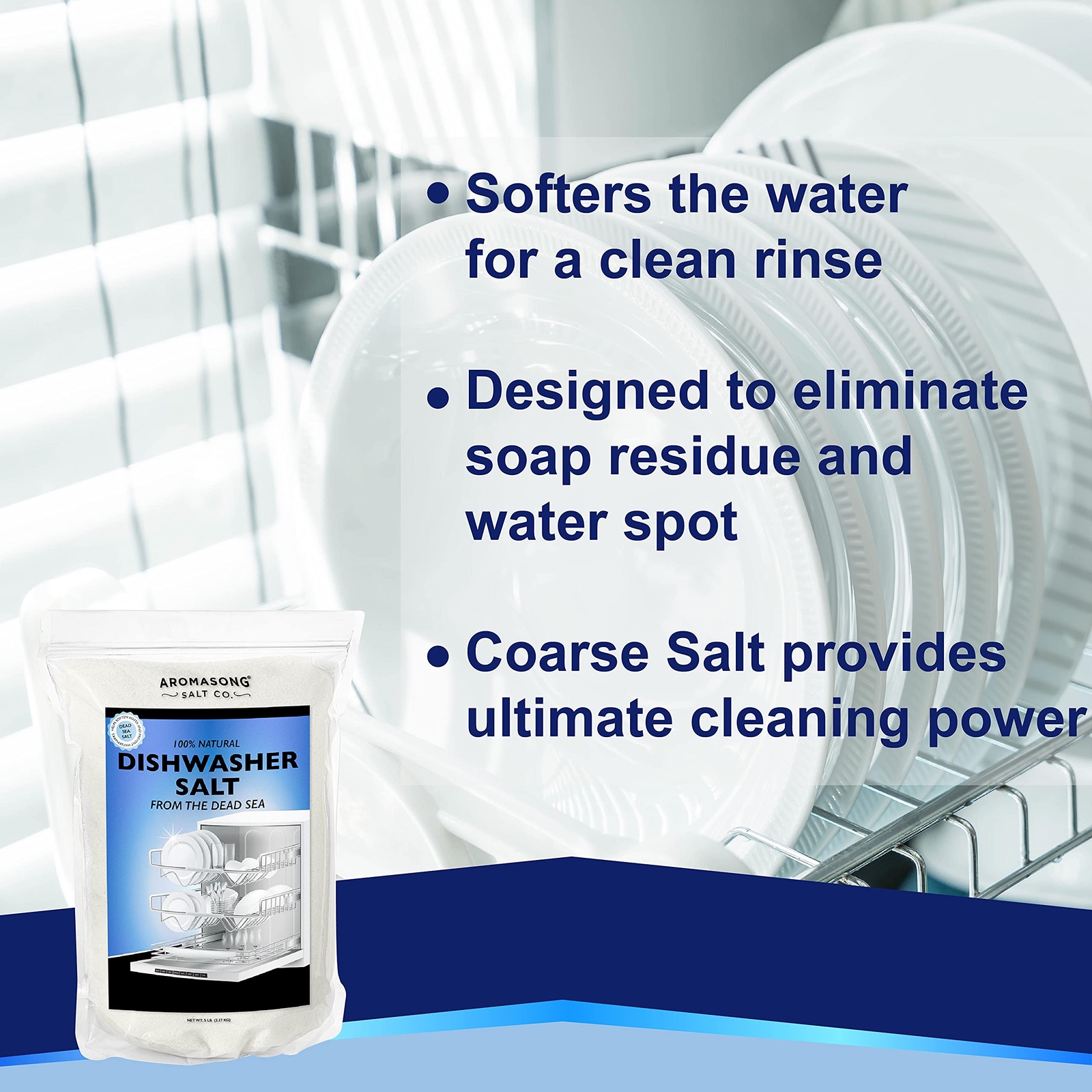Dishwasher Salt 5 LB – 100% Natural Water Softening Agent for Cleaner Dishes …
