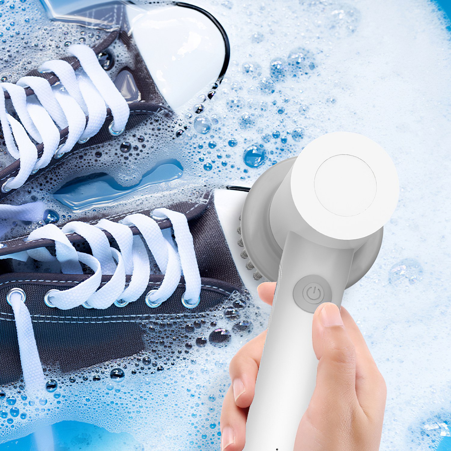 Electric Handheld Spin Scrubber Portable Cordless Cleaning Brush Shower Scrubber
