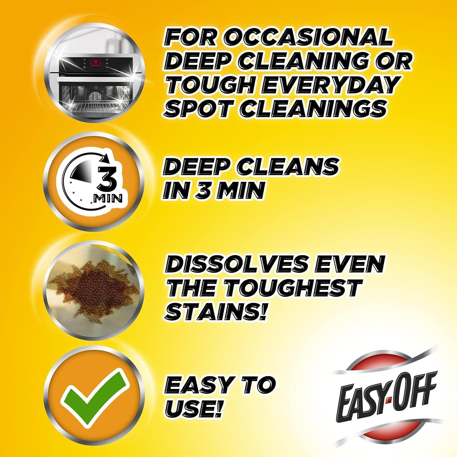 Easy-Off Heavy Duty PRO Size Oven Cleaner Foam, Removes Grease & Burned-On Food,