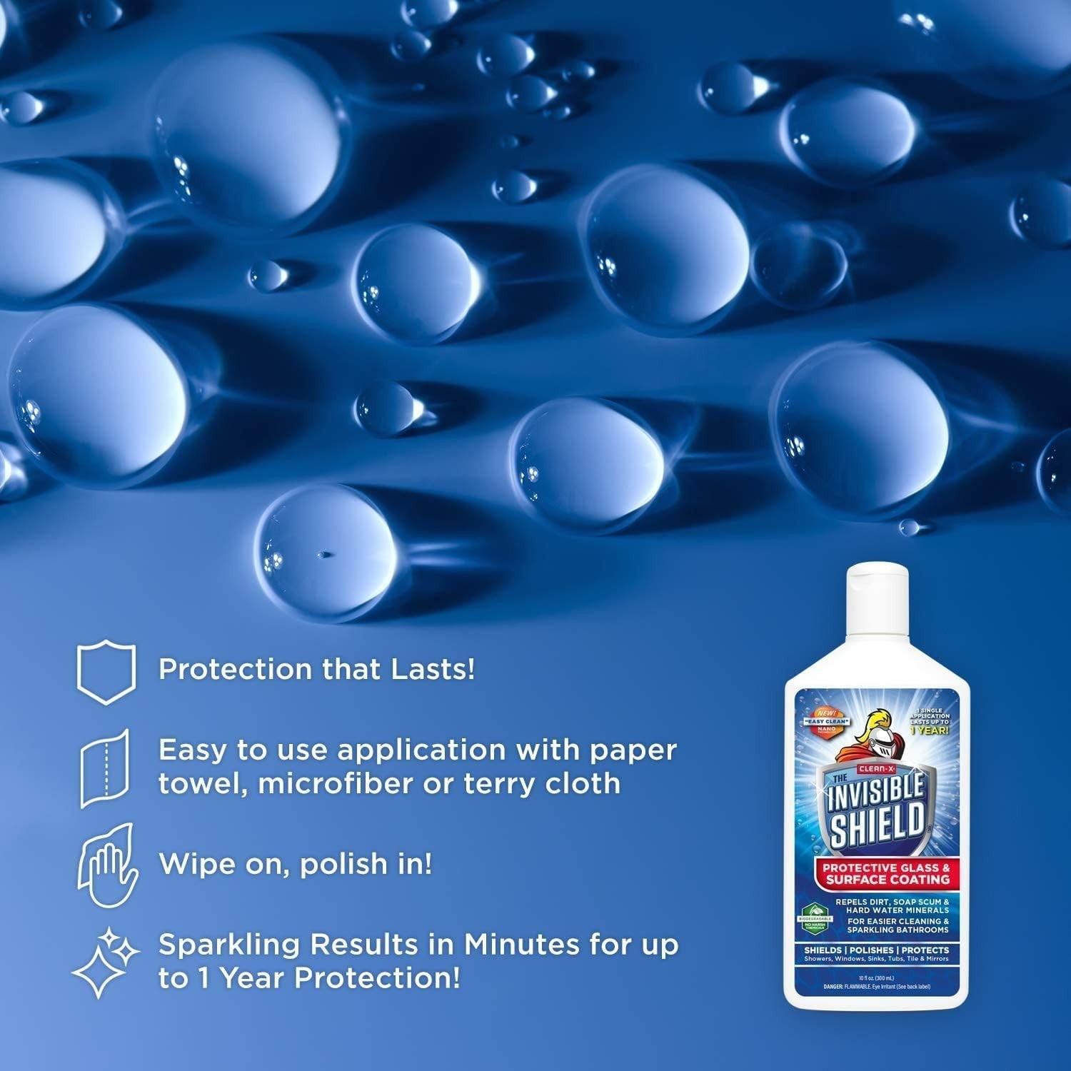 Shower Door & Tile Protectant Kit 32 oz | Invisible Glass Shield & Water Spot Re