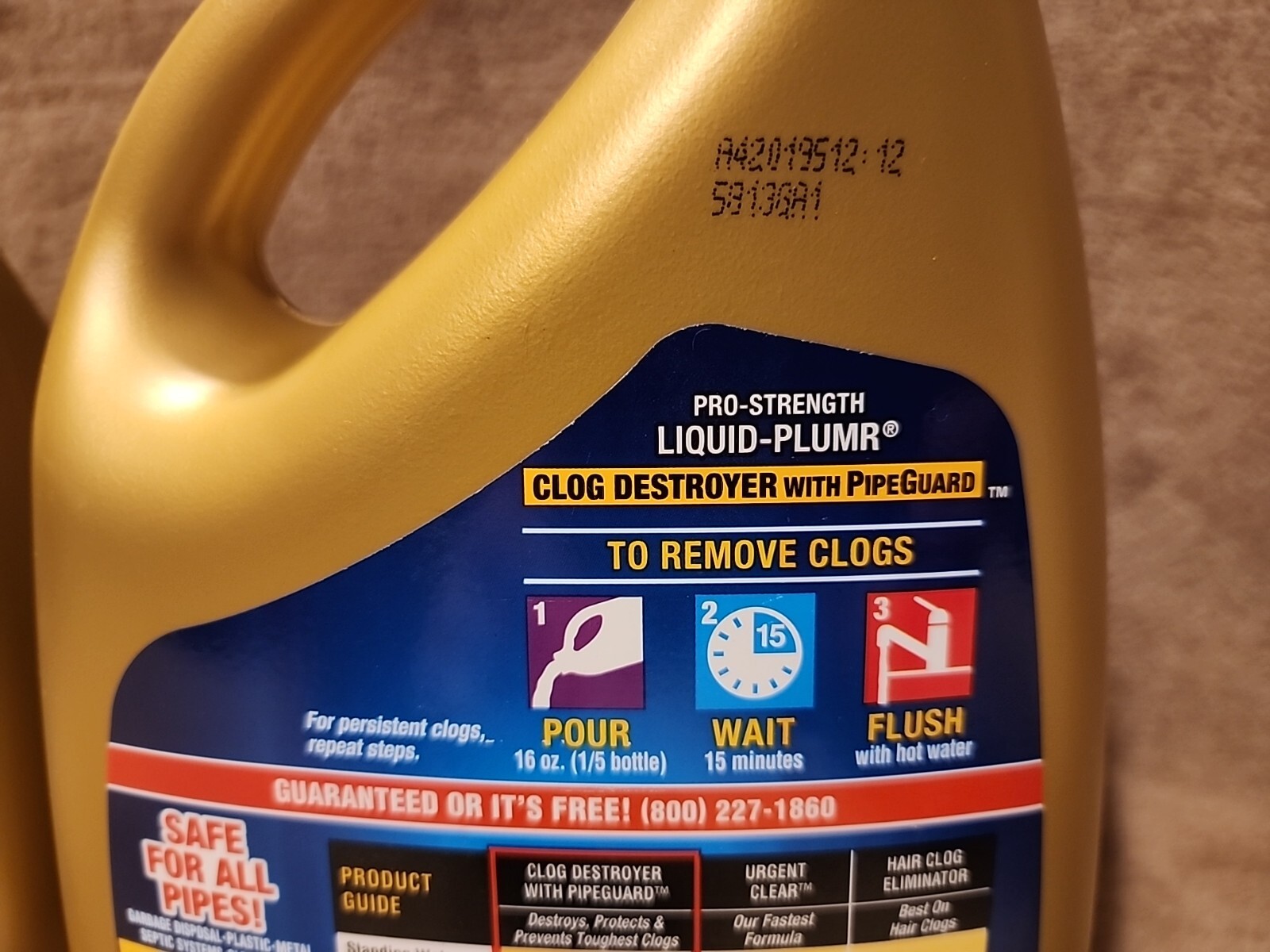 Lot of 2: Liquid PLUMR Pro Strength CLOG DESTROYER GEL Plus Pipe Guard 80 oz ea