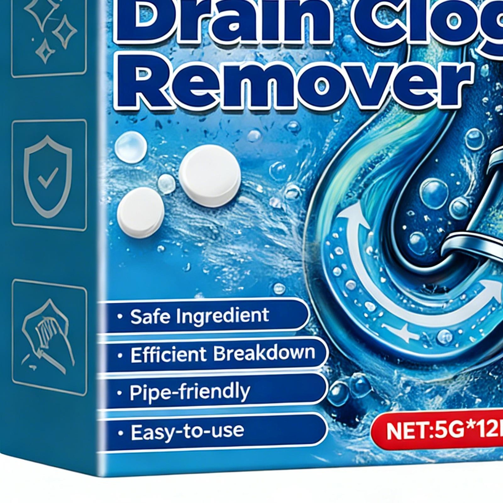 Sink Cleaner Tablets Effervescent Drain Clogs Remover Tablets Toilet Cleaning
