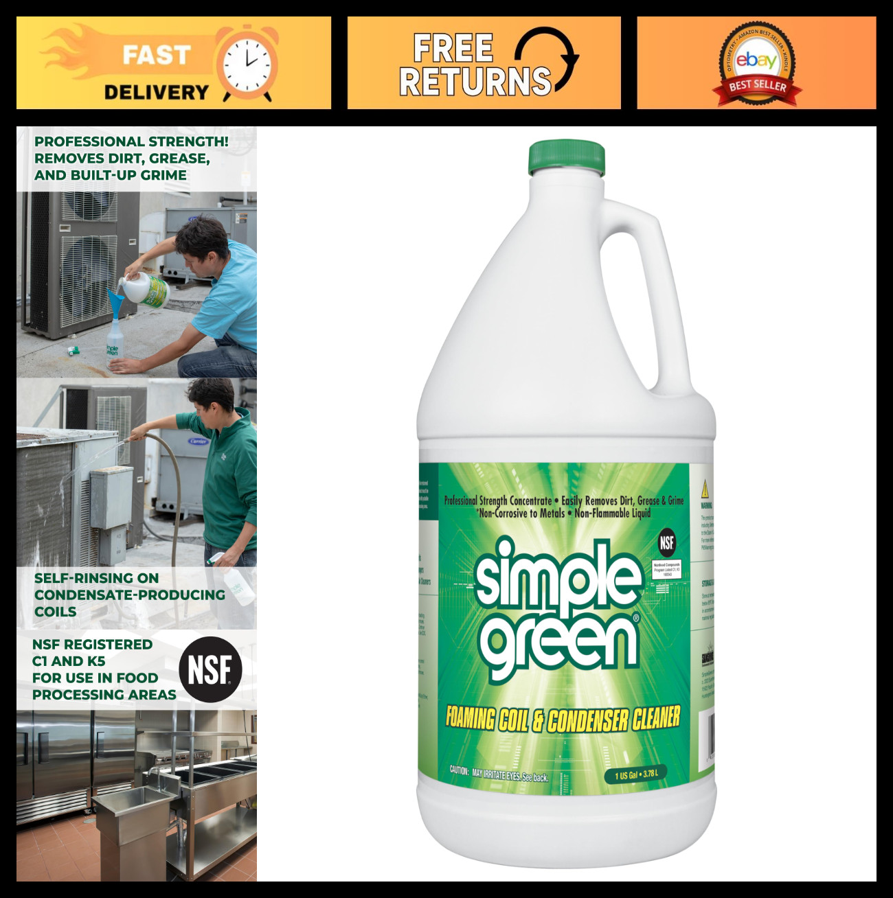 Foaming Coil Cleaner – 128 Fl Oz Gallon – HVAC & AC Maintenance Solution