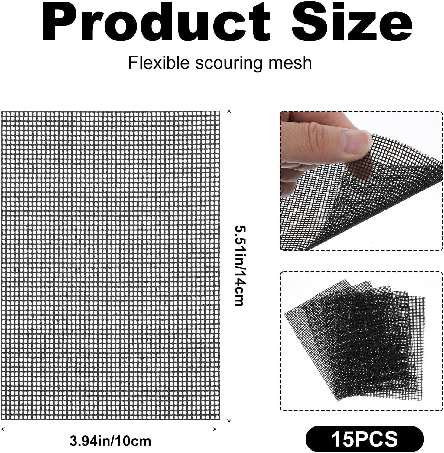 15PCS Mesh Cleaning Screen for Toilets, 5.5×4 Inch Flexible Scrubbing Screen …
