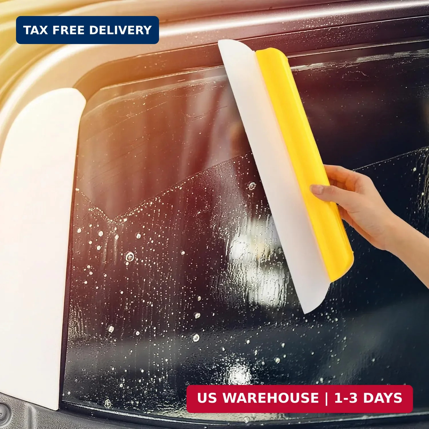 2 Pack 14 Inch Car Drying Squeegee Yellow Longer Silicone Water Squeegee Window