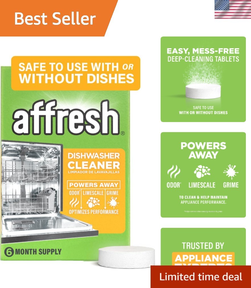 6 Supply of Dishwasher Cleaner Tablets – Safe for All Models, Septic Safe