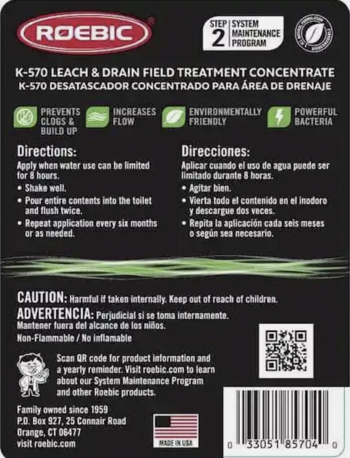 Roebic K-570 Quart Concentrate Emergency Leach & Septic Drain Field Opener