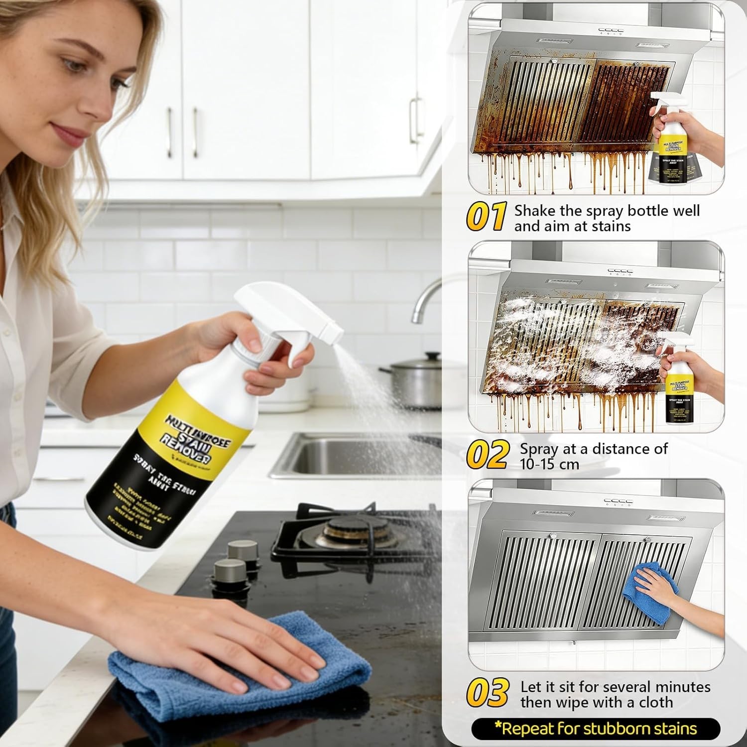 Power Spray Multi-Purpose Stain Remover 120ml for Kitchen Bathroom Floor Car