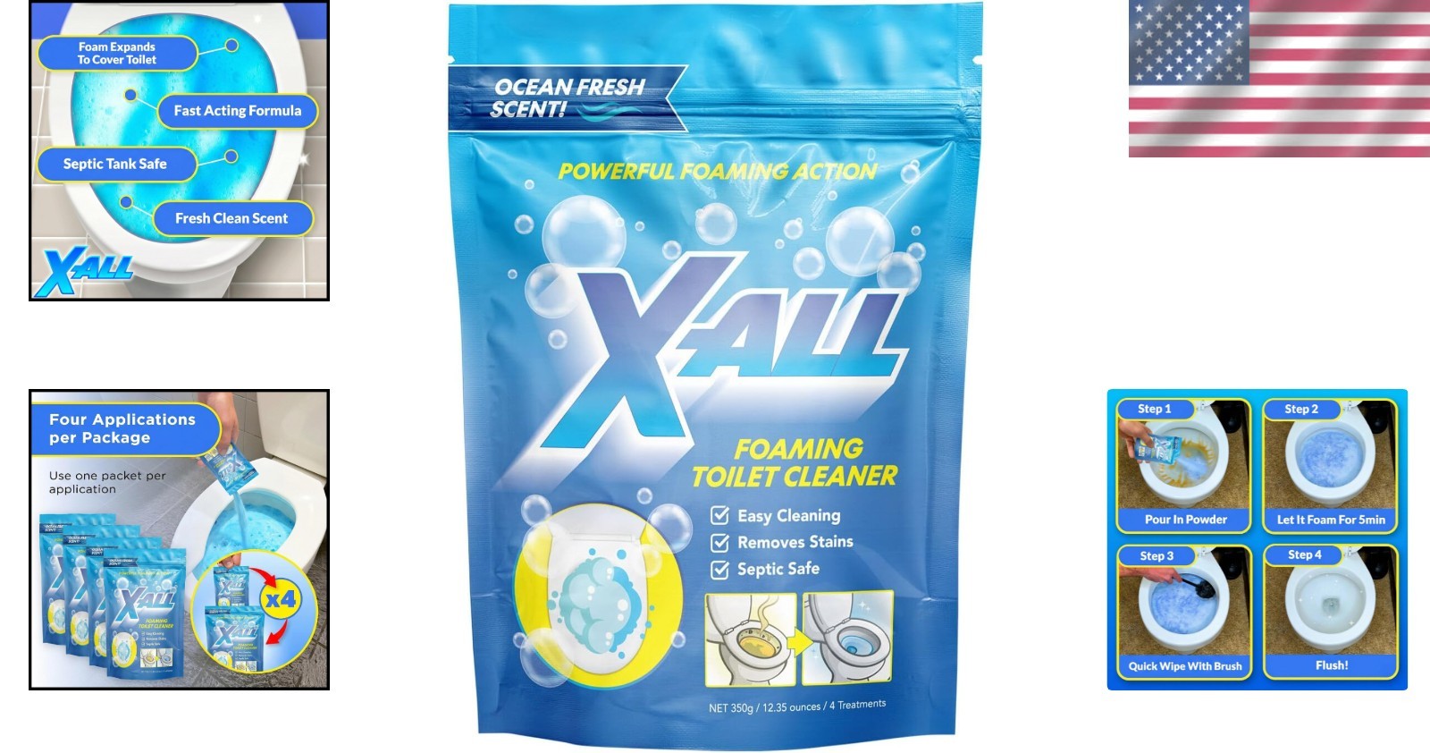 Foaming Toilet Cleaner 7oz Pack – Powerful Stain Removal