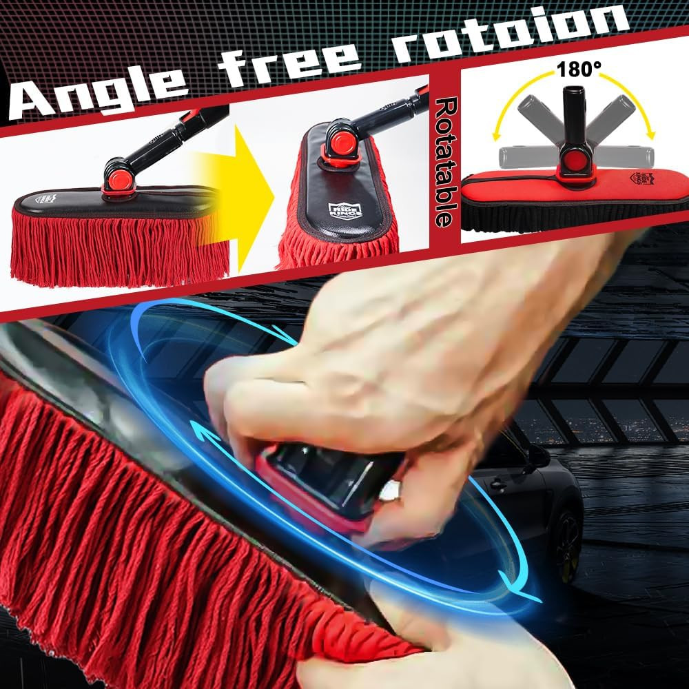 Car Duster Exterior with Extendable Handle, Scratch Free Auto Wash Brush Mop, In