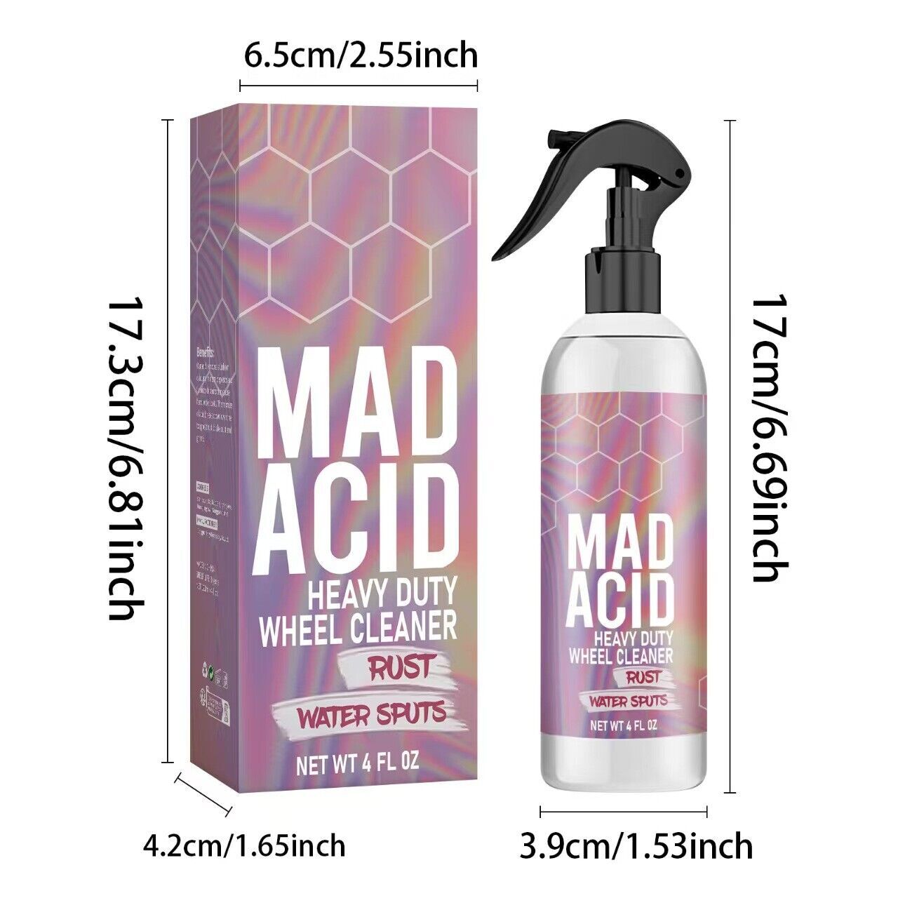 Mad Acid- Glass Cleaner, Heavy-Duty Wheel Cleaner, Water Spot Remover for Cars