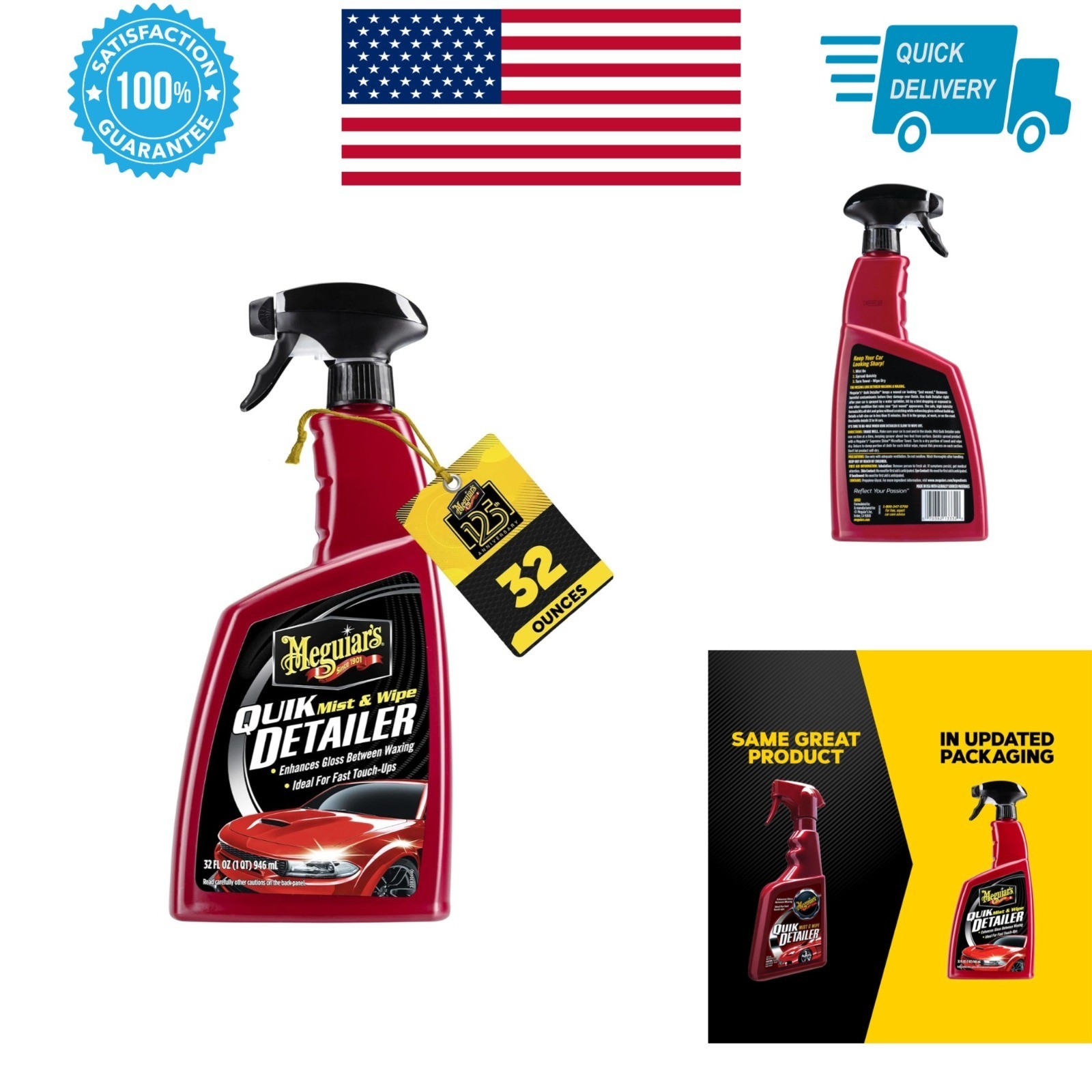 Meguiar’s Quik Detailer Spray 32 oz – Boost Shine & Protect Paint