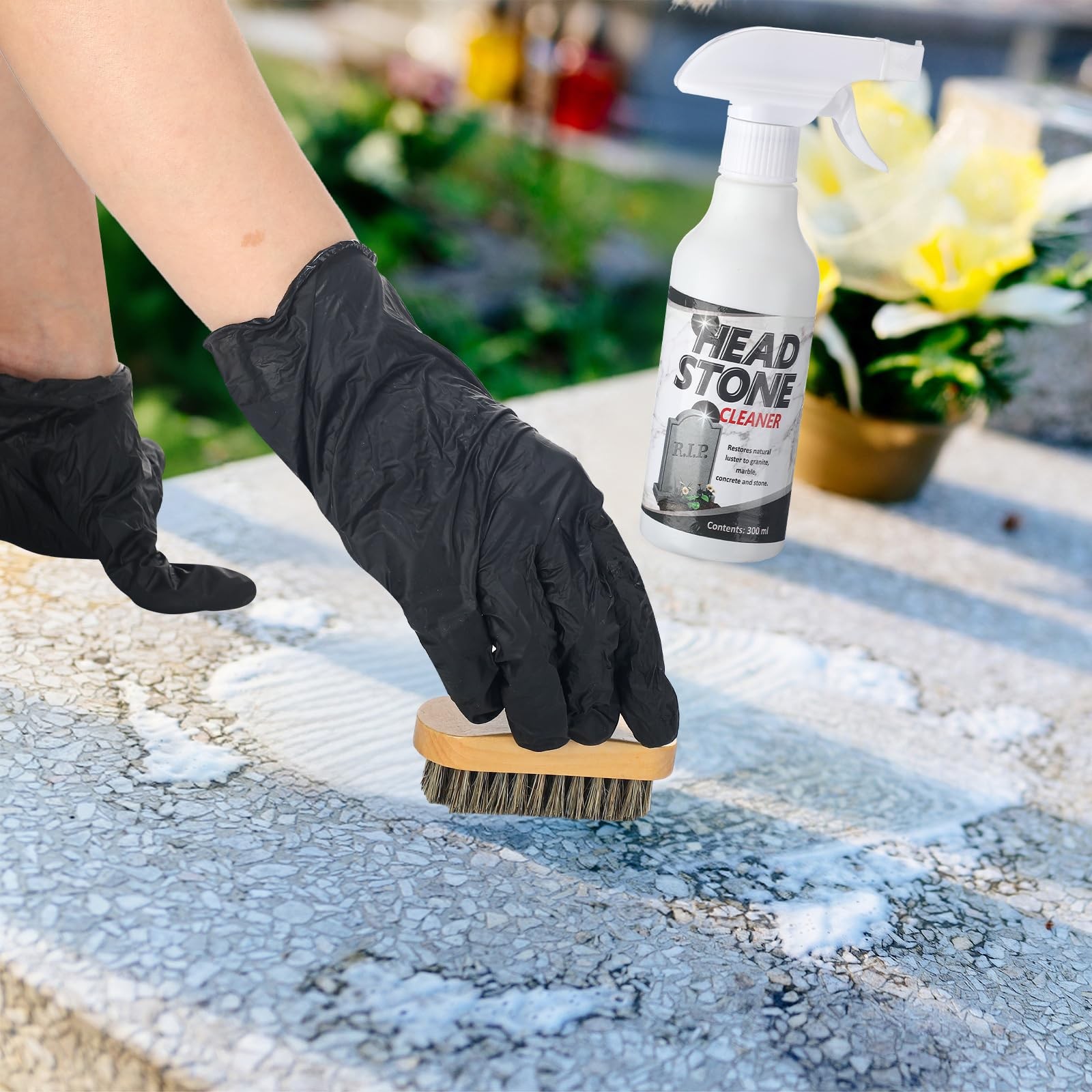 8 Pcs Headstone Cleaner Kit for Grave Cemetery Cleaning Granite Stone Daily C…