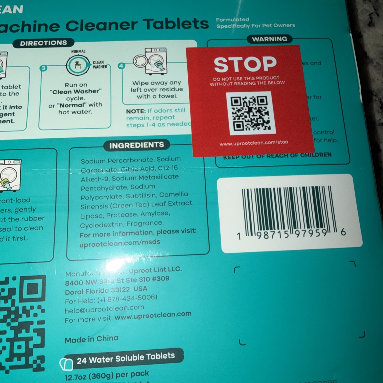 Uproot Clean Washing Machine Cleaner Ultra 24 Tablets New In Box