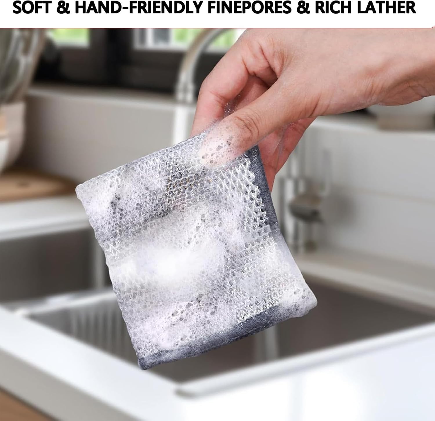 Odor-Free 3-Layer Stainless Steel Scouring Pad – 6PCS, For Effortless Cleaning