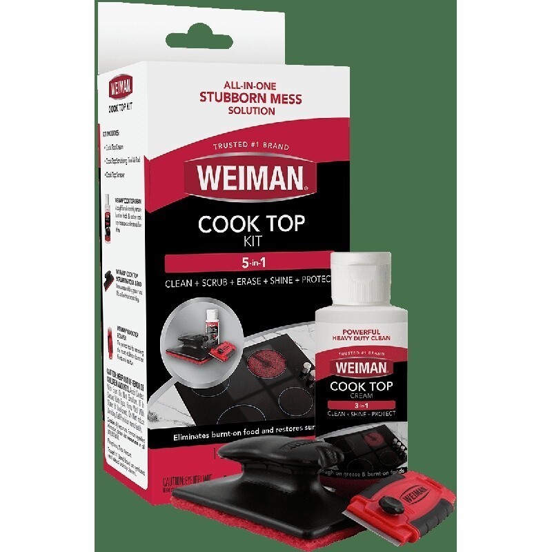 5 In 1 Cooktop Cleaning Kit Heavy Duty Cleaner Scrubbing Pad Scraper Tool New
