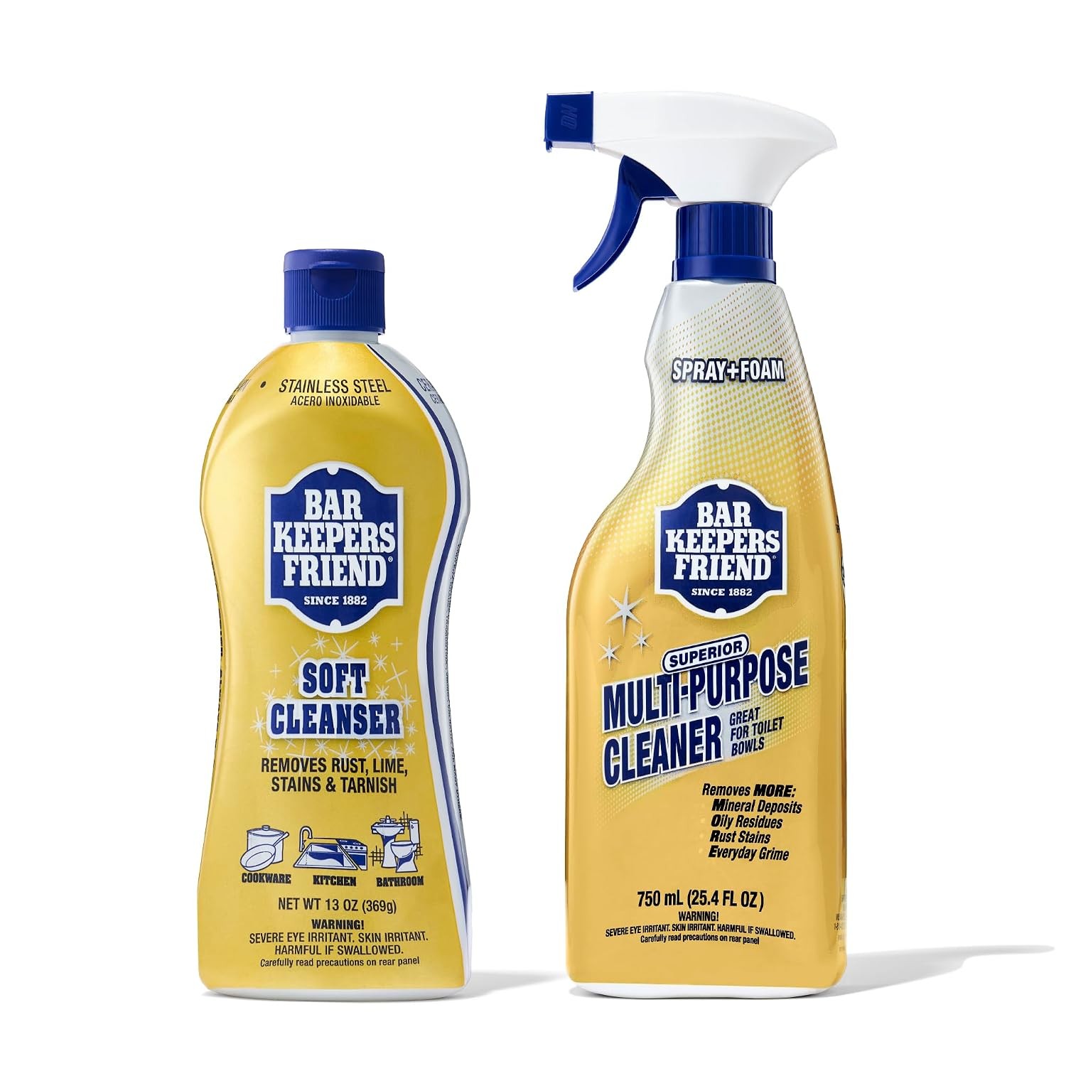 Bar Keepers Friend Soft Cleanser 12.7 Fl Oz Multipurpose Spray and Foam Cleaner