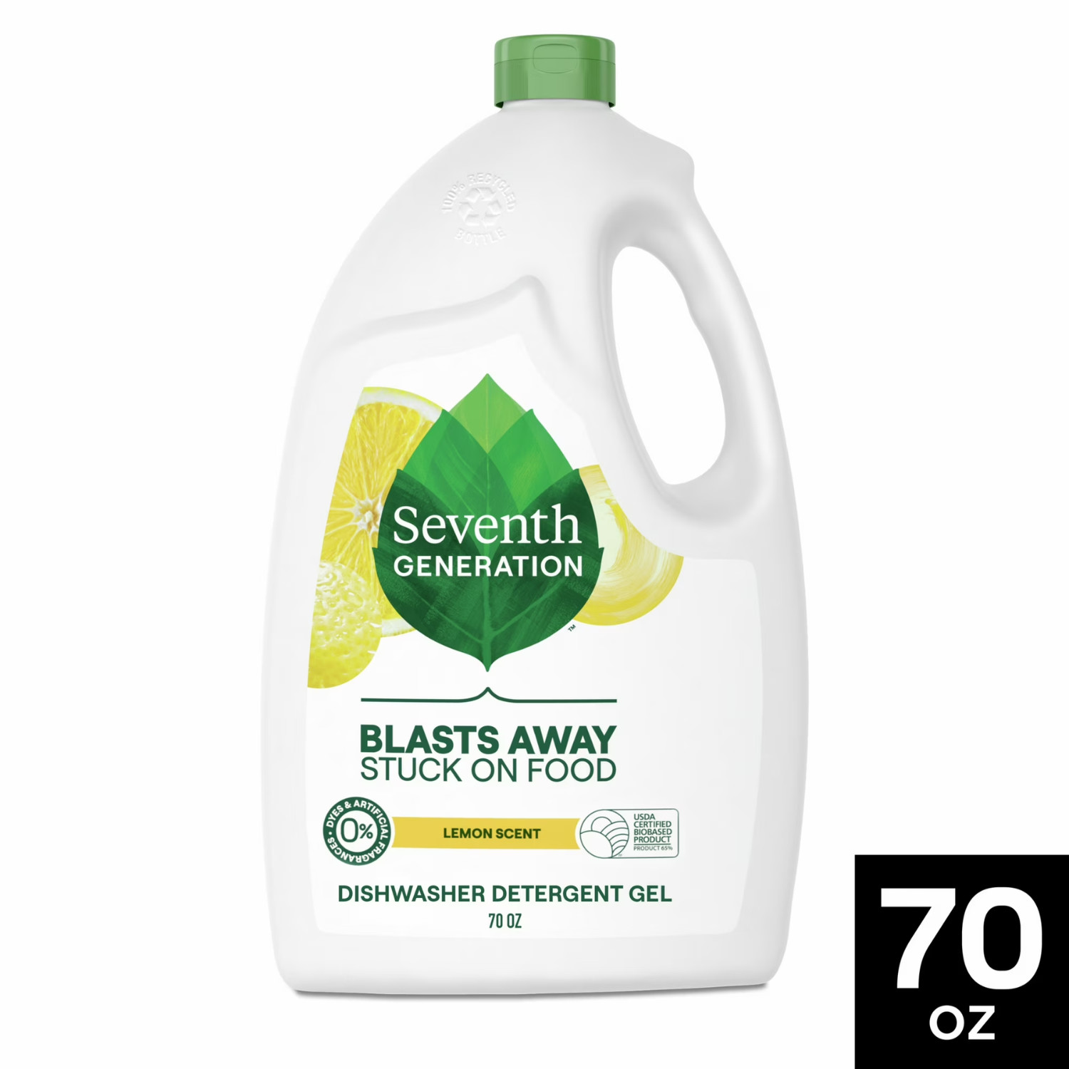 (3 Pack) Seventh Generation Dishwasher Detergent Gel Lemon Scent, 70 oz