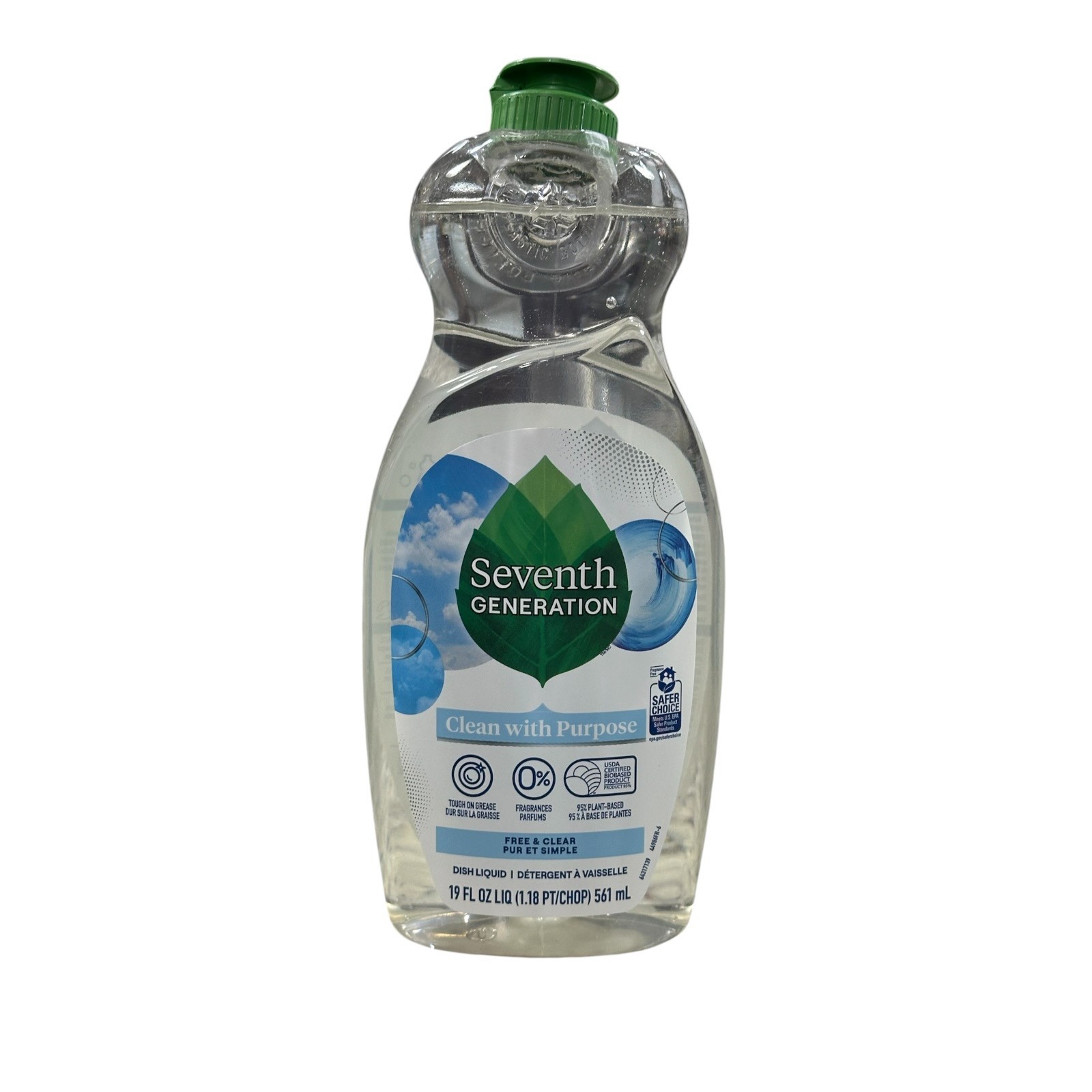 3x Seventh Generation Free Clear Liquid Dish Soap 19 Fl Oz Plant Based Formula
