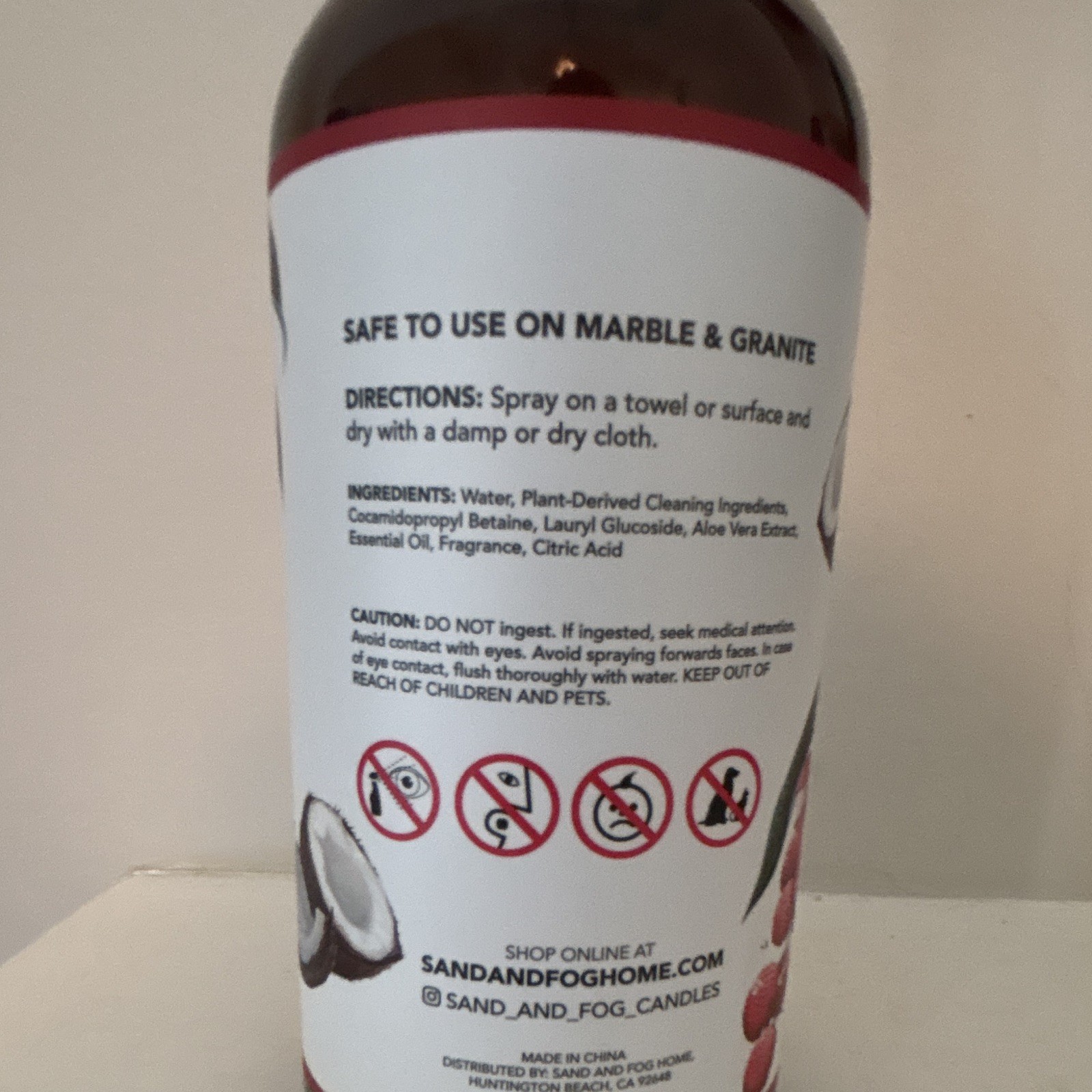 Sand + Fog All-Purpose Spray Cleaner for Marble & Granite, Coconut & Lychee