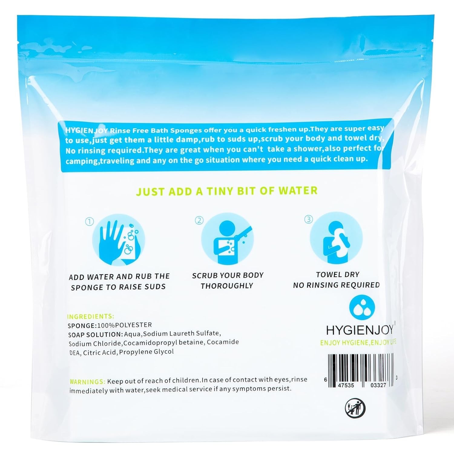21% Larger,No Rinse Bathing Wipes for Adults-Rinse Free Bath Sponges,Soap Infuse
